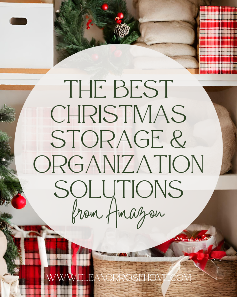 Christmas storage and organization ideas on Amazon to organize holiday decorations.