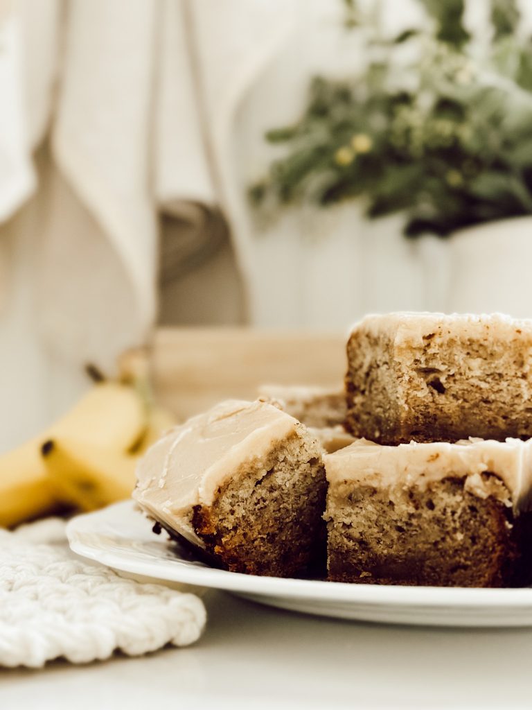 Best banana bars with brown butter frosting are an easy afternoon treat or nostalgic dessert.