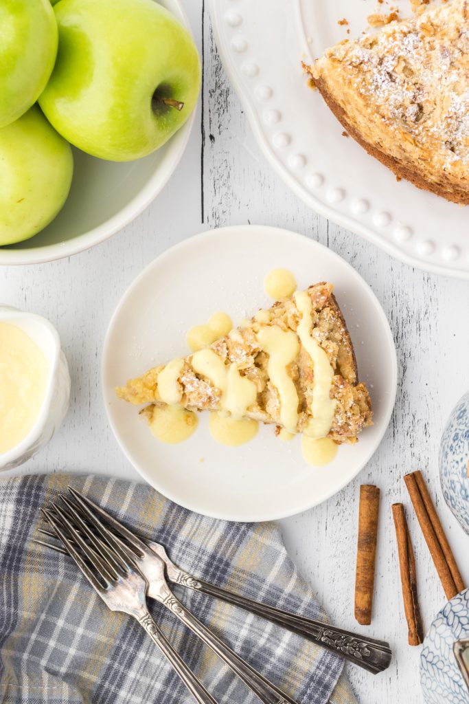 Irish-style apple cake made in a springform pan for a delicious traditional dessert.