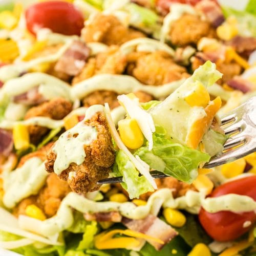 Easy and delicious Cobb salad with green goddess dressing.