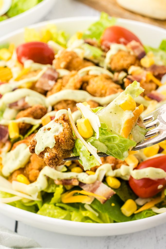 Easy and delicious Cobb salad with green goddess dressing.