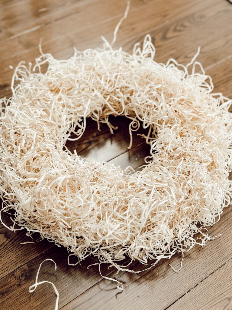 Simple DIY wreath for spring using supplies found at your local craft store.