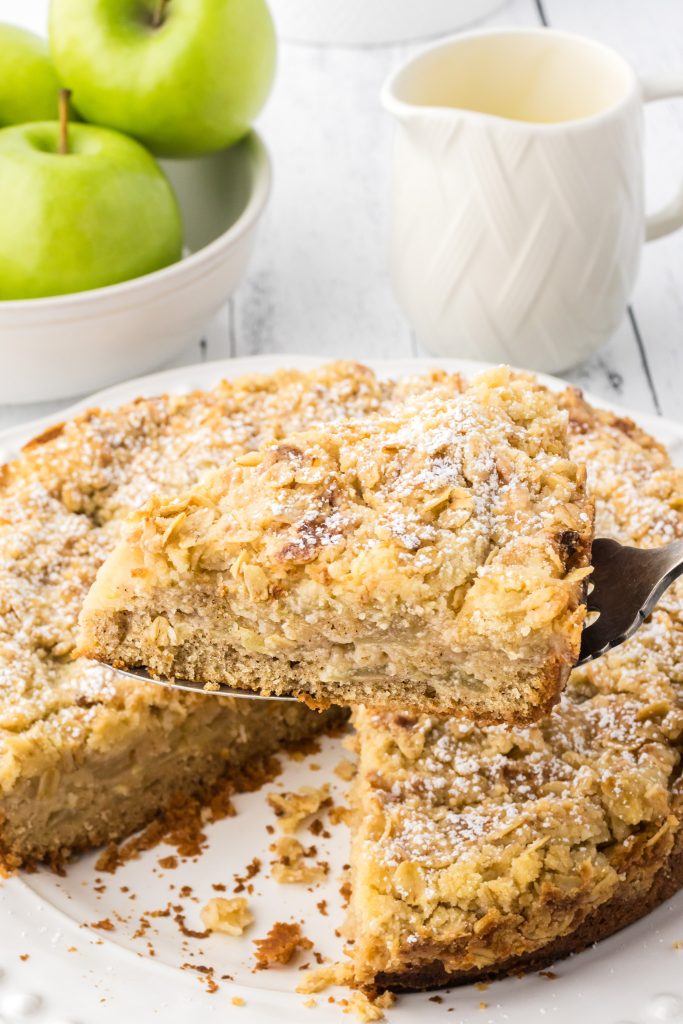 Traditional Irish apple cake recipe for breakfast or for dinner.