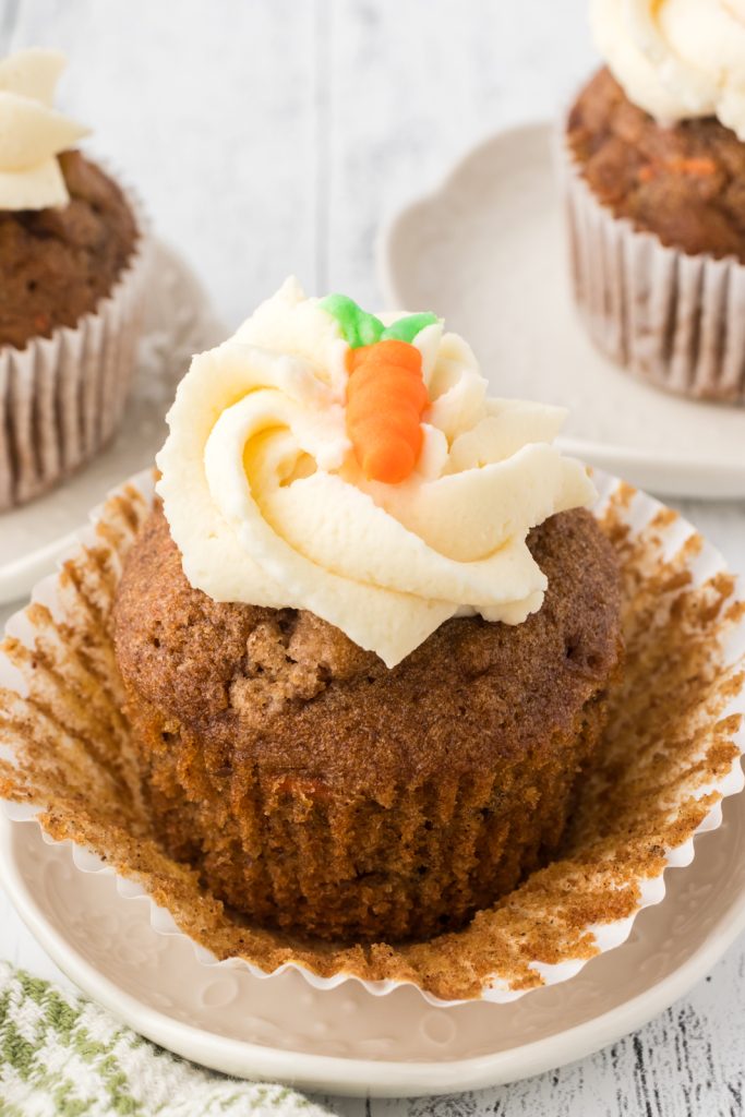 Easy keto carrot cake cupcakes made with shredded carrots and almond flour.