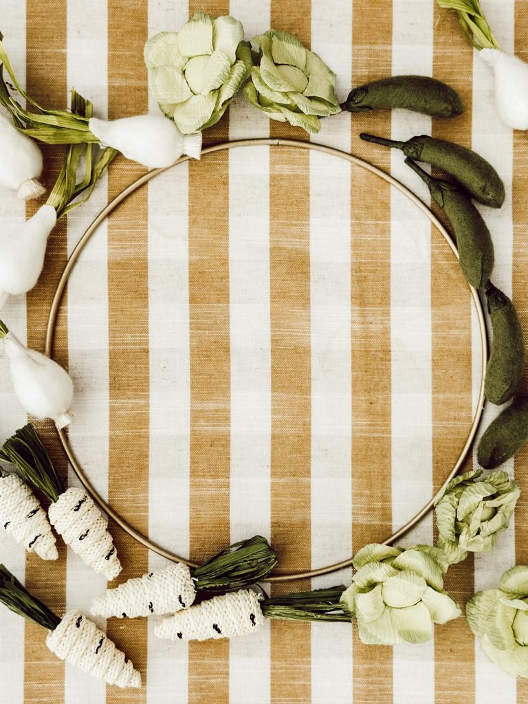 DIY wreath craft with craft supplies found at Hobby Lobby or your local craft store.