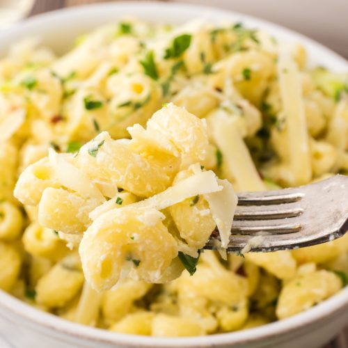 Zesty lemon-butter short pasta tossed in a creamy ricotta sauce.