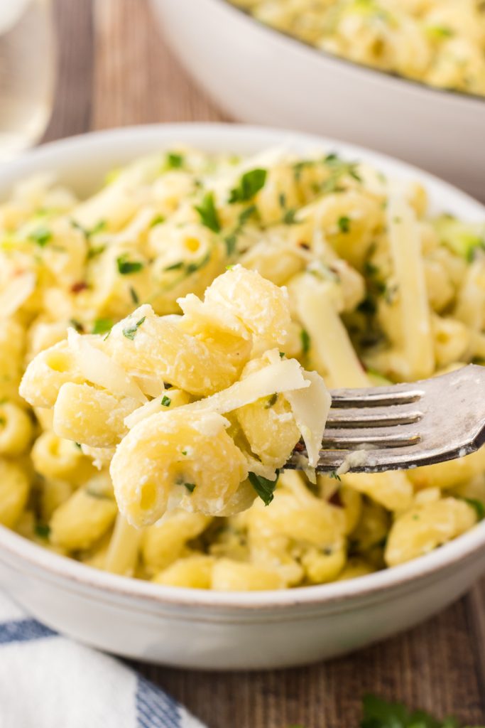 Zesty lemon-butter short pasta tossed in a creamy ricotta sauce.