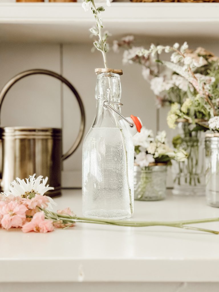 A flower frog is a great way to easily arrange flowers in a glass vase.