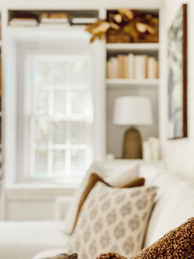 Make your living room the coziest place with throw pillows and blankets.