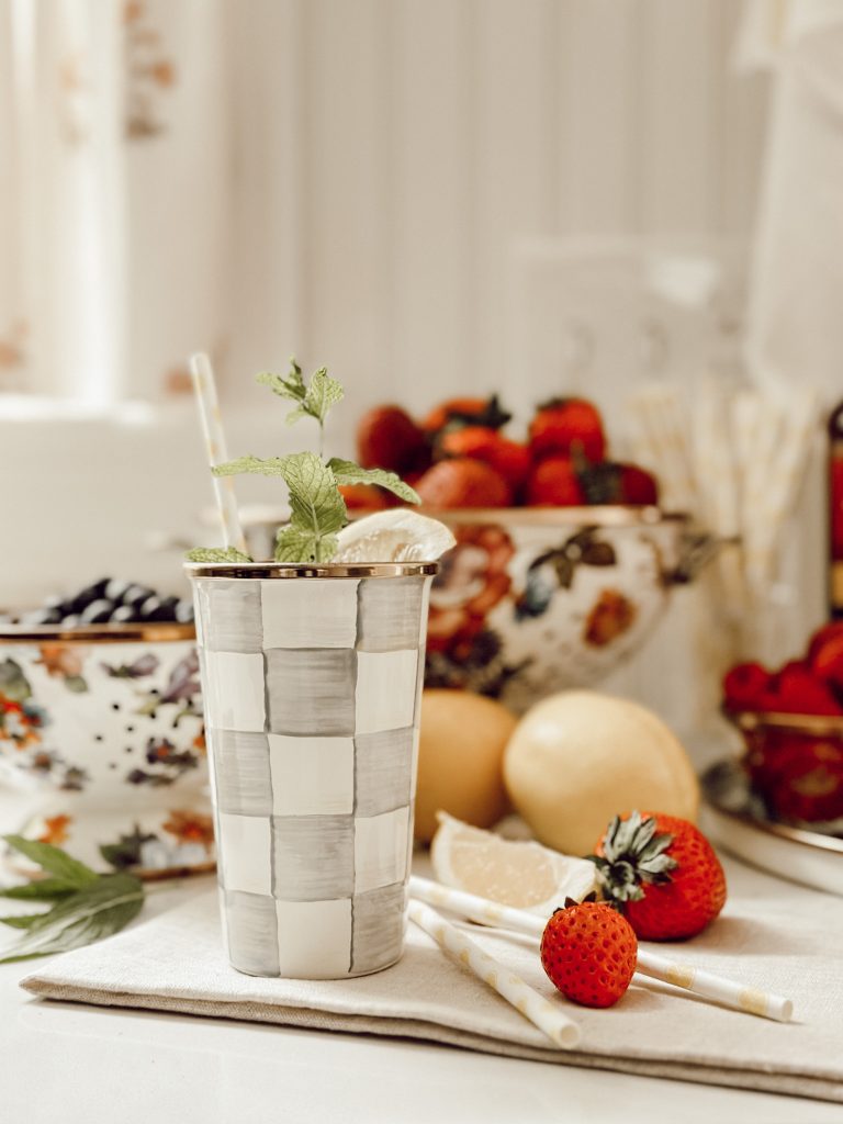 DIY lemonade bar with MacKenzie-Childs for fun summer entertaining.