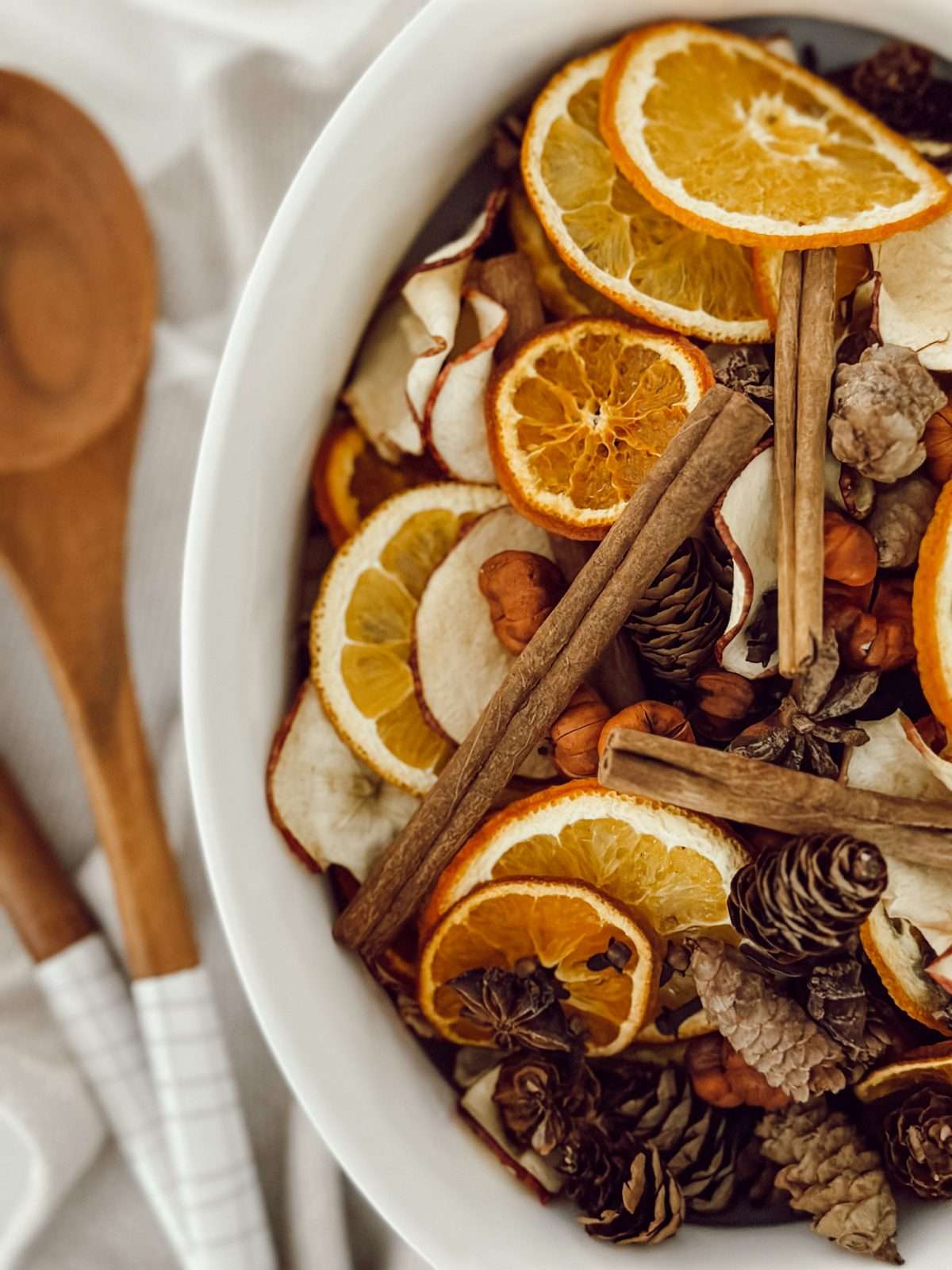 Make homemade potpourri with pine cones and cinnamon sticks instead of burning a fall-scented candle.