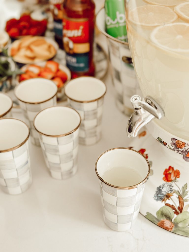 MacKenzie-Childs Sterling Check tumblers for lemonade.