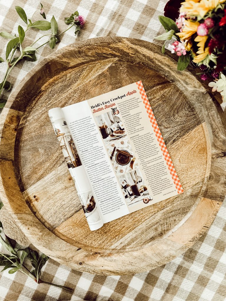 Eleanor Rose Home apple butter recipe included in the Cottages & Bungalows fall 2024 magazine.