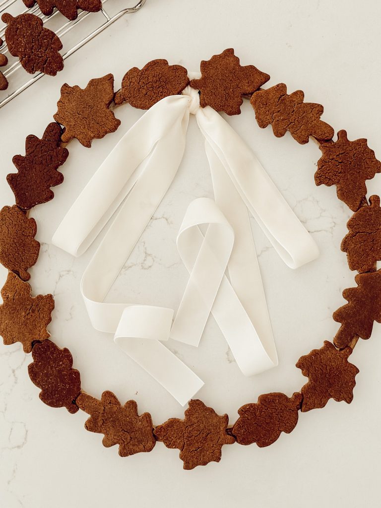 Salt dough ornaments for a DIY fall wreath for cozy home decor.