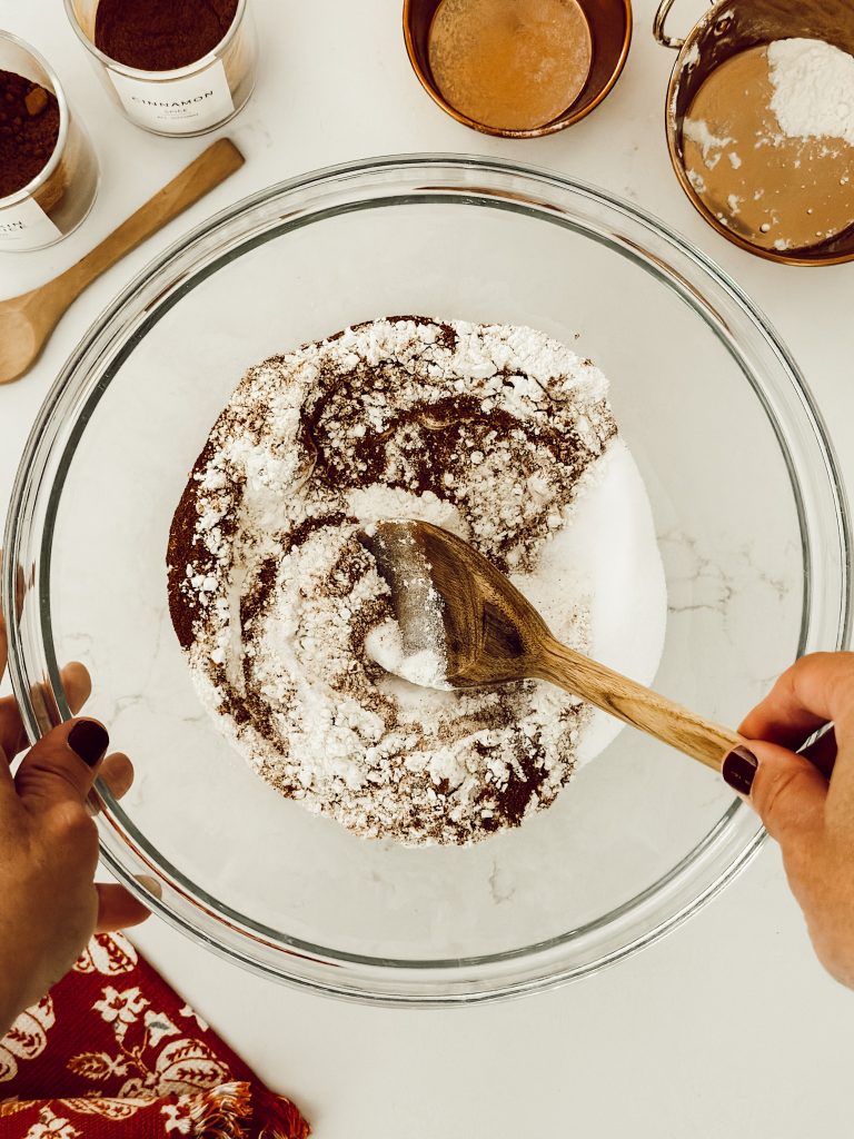 Combine all of the dry ingredients together for the salt dough in a large mixing bowl.