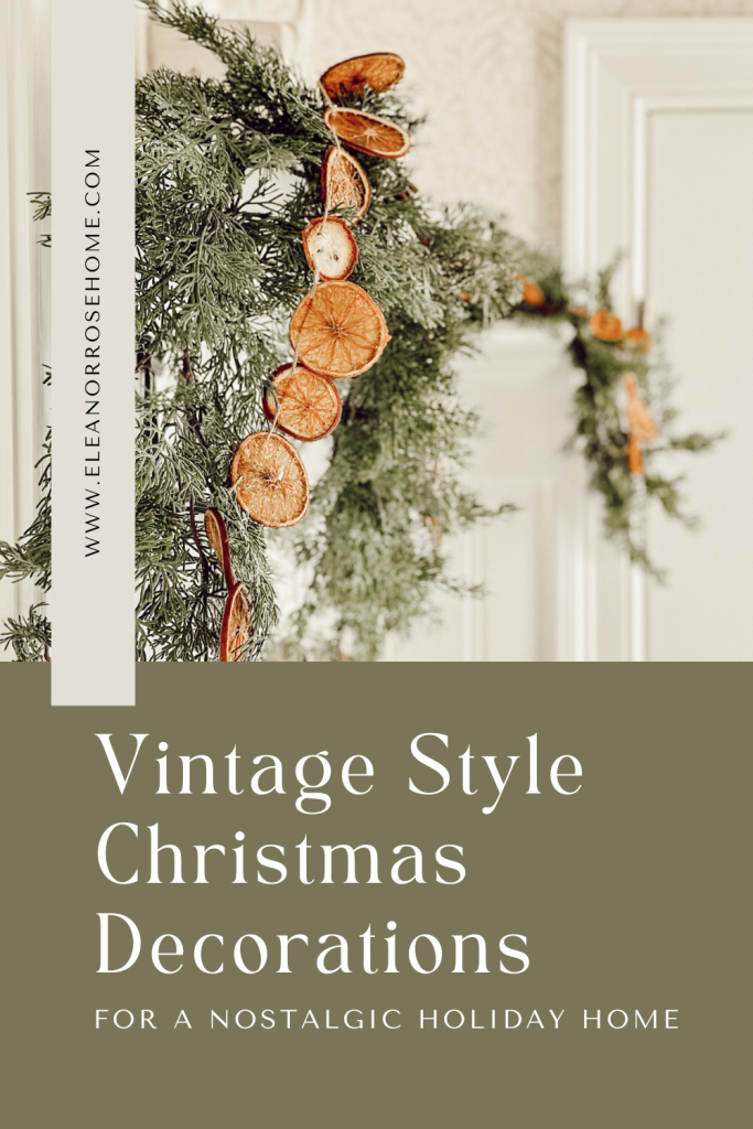 Holiday season decor with vintage Christmas decorations.