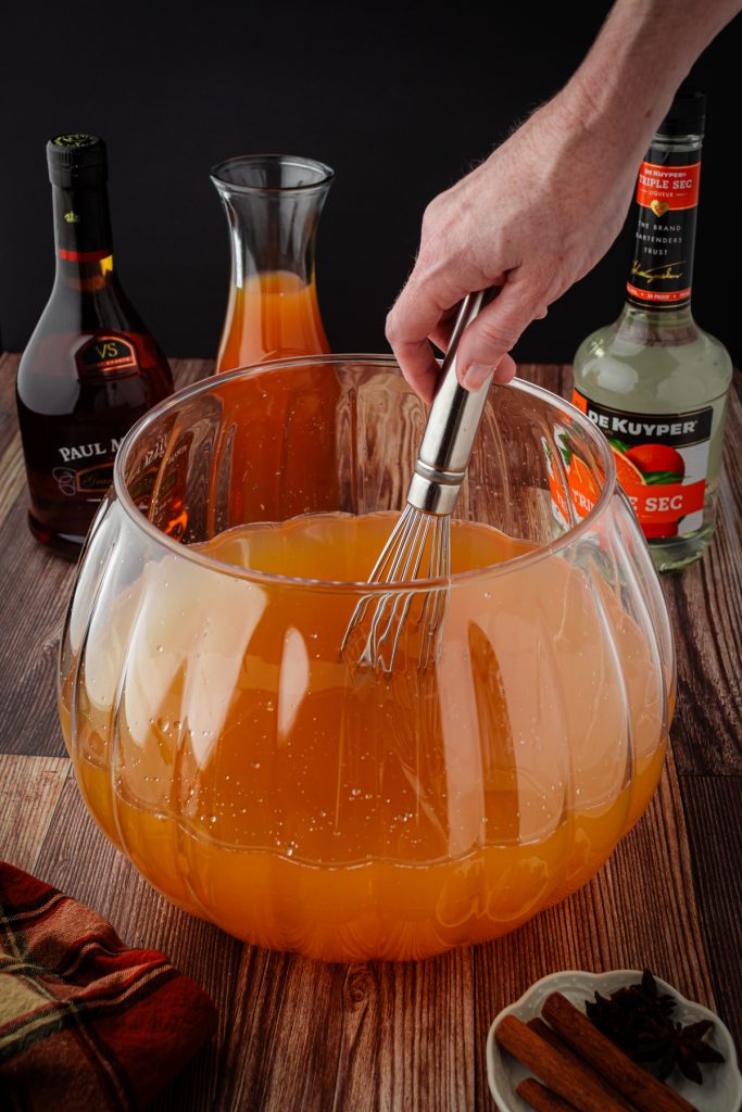 Whisk apple butter or pumpkin butter to the the best Thanksgiving sangria.