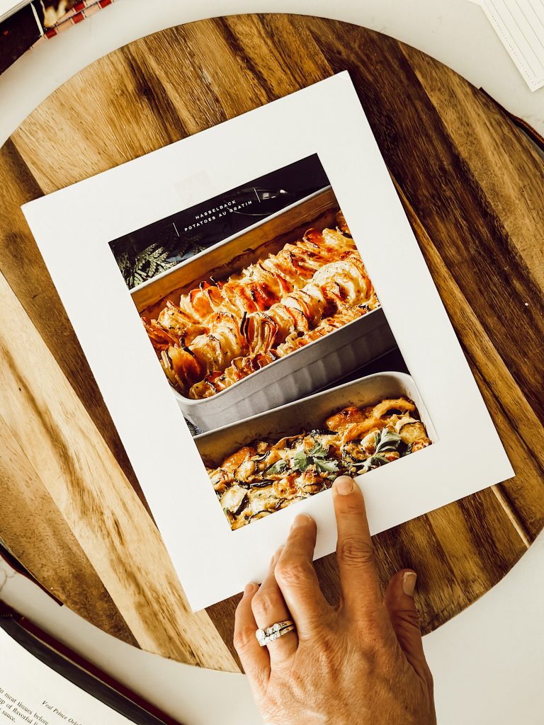 Tape the recipe to the back of the mat to hang on your kitchen wall.