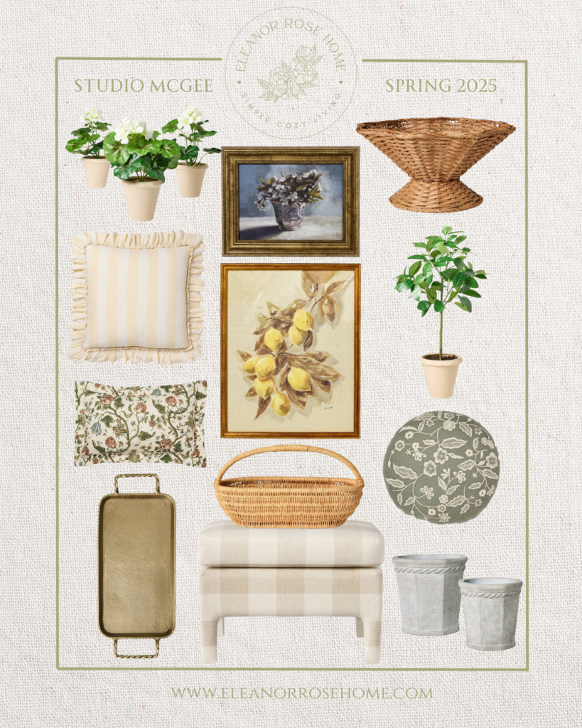 New home decor from the Studio McGee spring 2025 collection sold at Target.