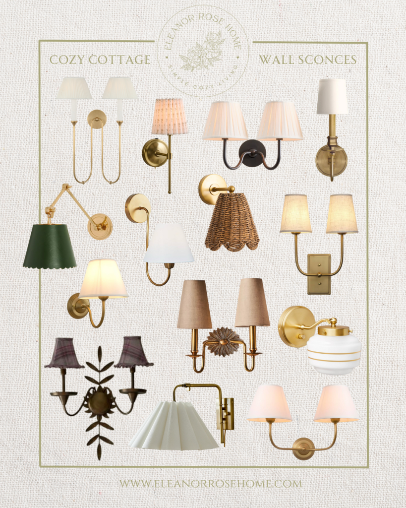 Cozy cottage style wall lights for your bedroom, living room, or dining rooms.