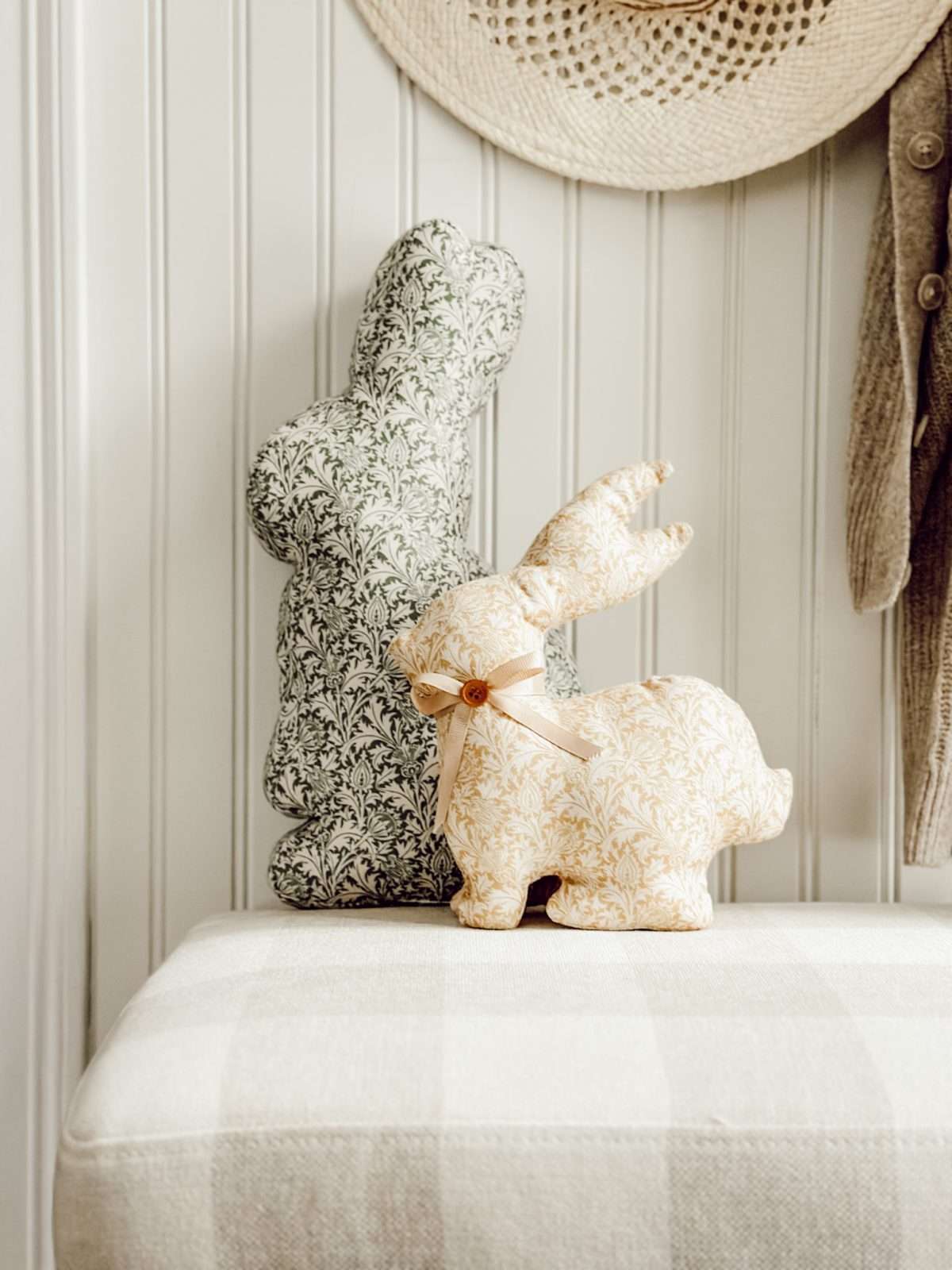 Decorative bunny pillows for your spring decorations or Easter decor.