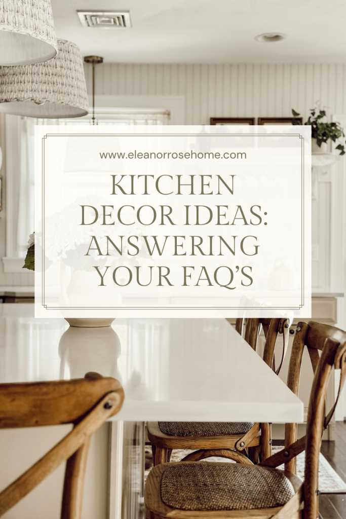 Pinterest graphic DIY kitchen decor ideas, answering the most frequently asked questions.
