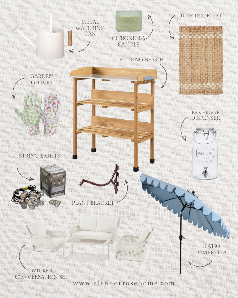 Outdoor pieces from Walmart for spring that have a cottagecore vibe.