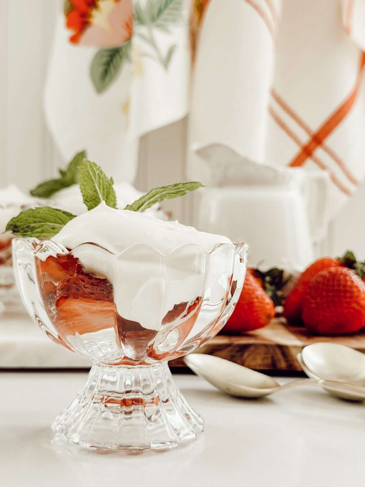 Wimbeldon Strawberries and cream is the perfect summertime treat with whipped cream and fresh strawberries.