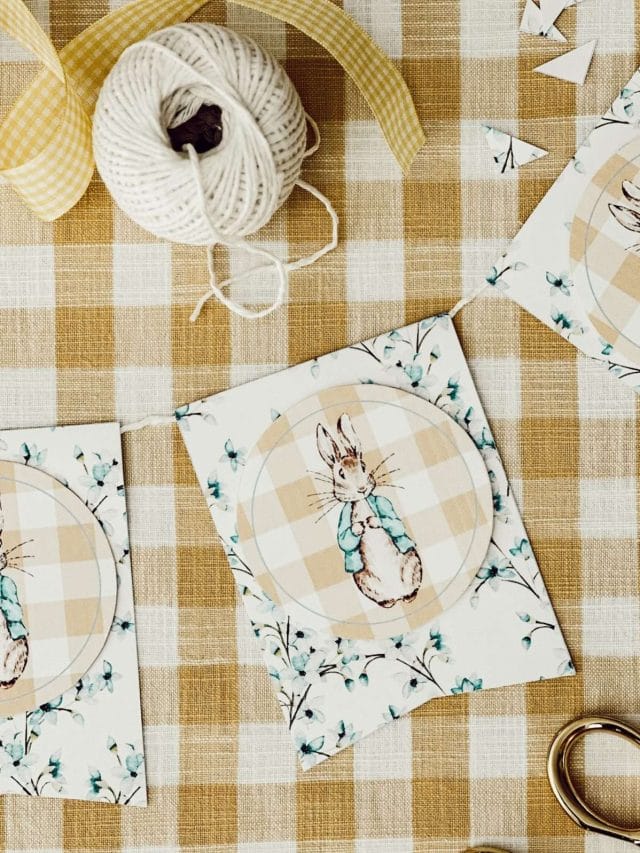 Peter Rabbit Paper Pennants for Easy DIY Easter Garland