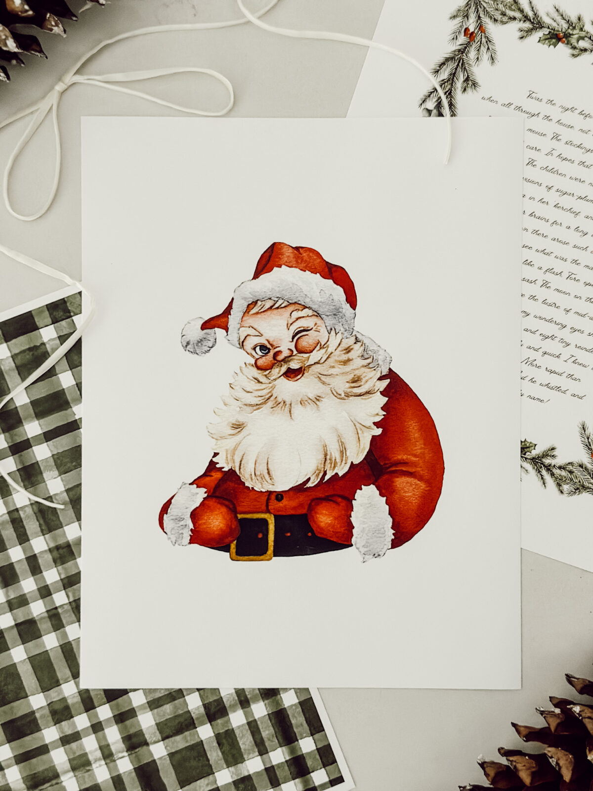 Free vintage Santa Claus printable Christmas art.