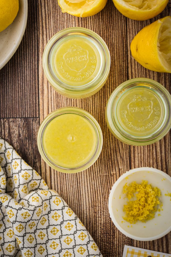 Once the lemonade concentrate has cooled to room temperature store in glass mason jars.