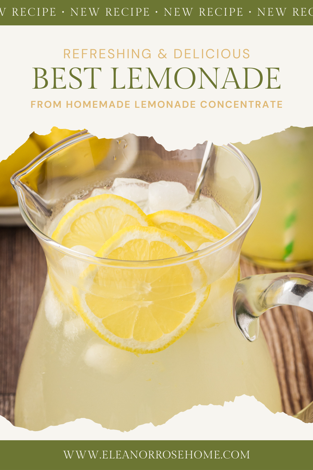 Pinterest graphic best lemonade from homemade lemonade concentrate.