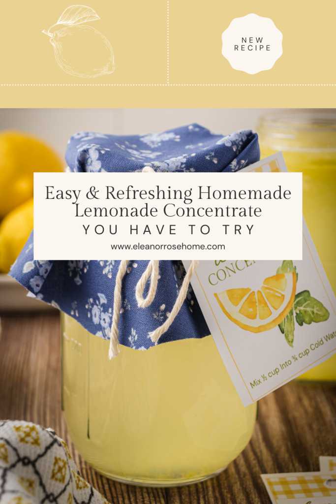 Pinterest graphic easy and refreshing homemade lemonade concentrate you have to try.