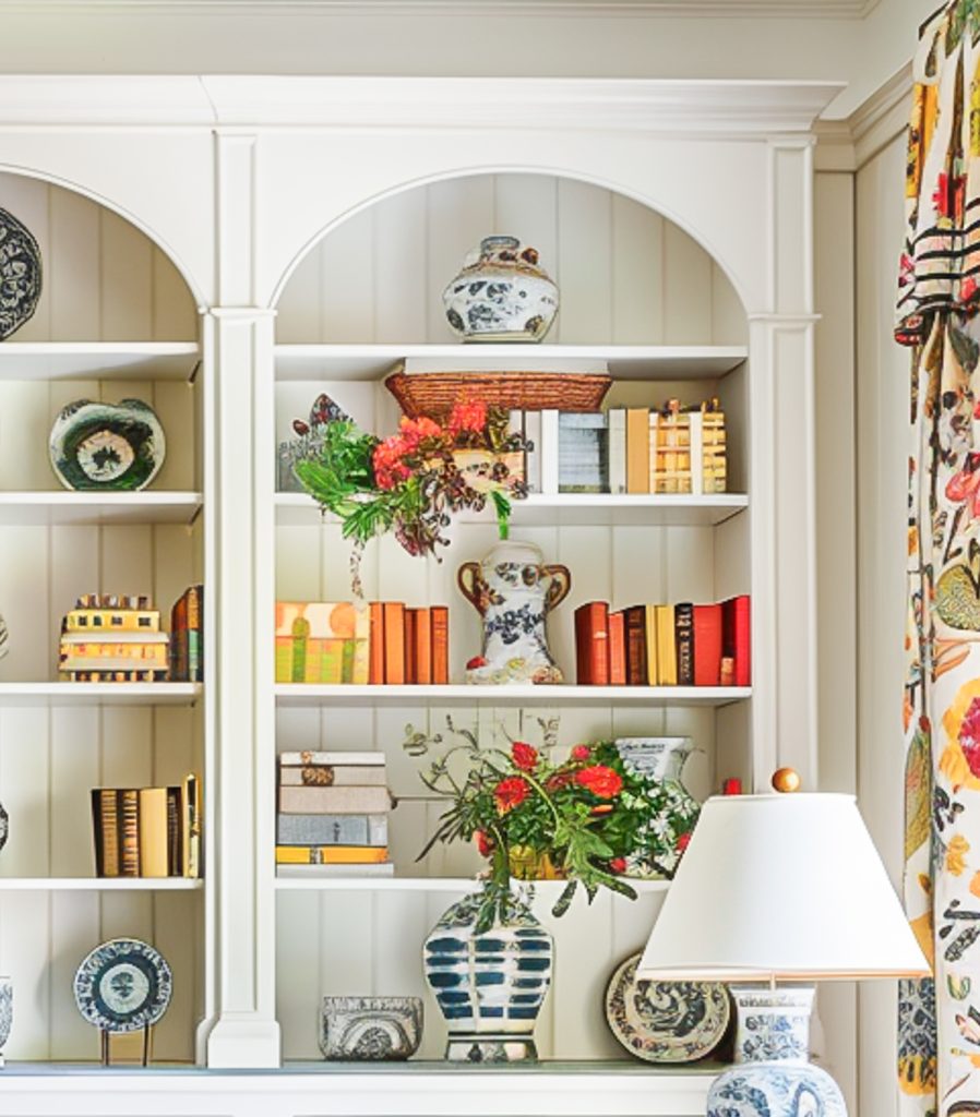 Weekly Wednesday Wish List #217 Worthing Court bookshelves with bold colors.
