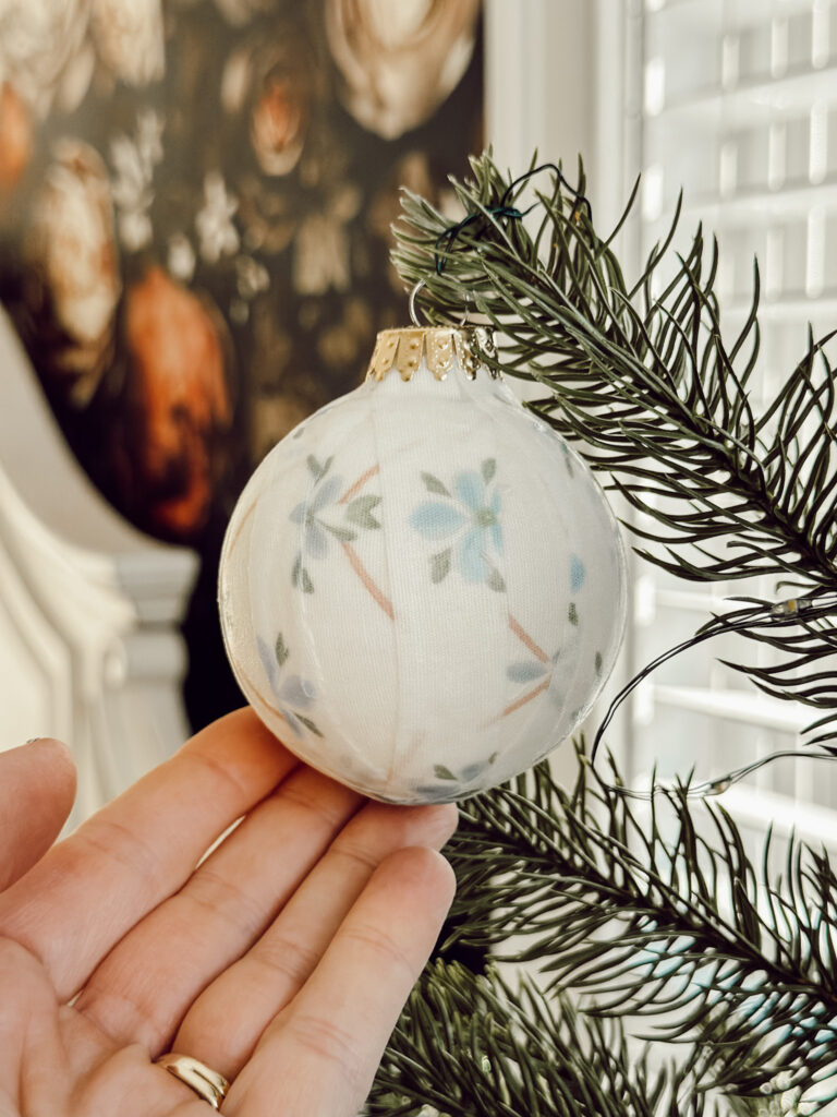 Add cozy nostalgia to your Christmas tree with DIY ornaments with scrap fabric pieces.