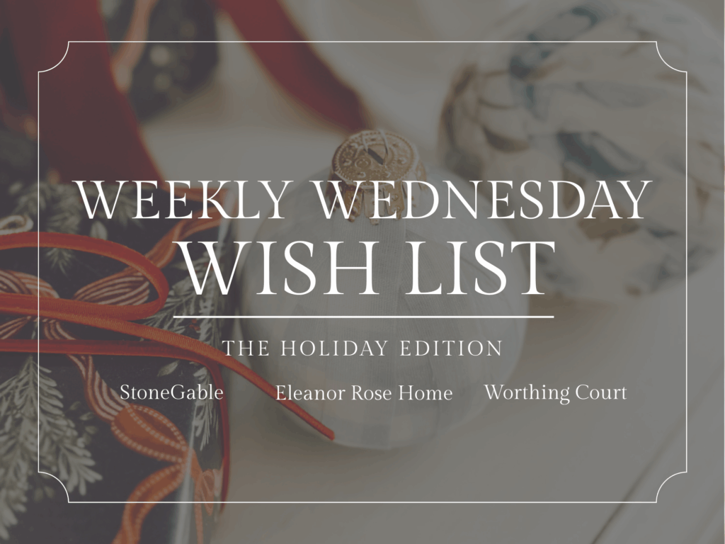 Weekly Wednesday Wish List holiday edition graphic.