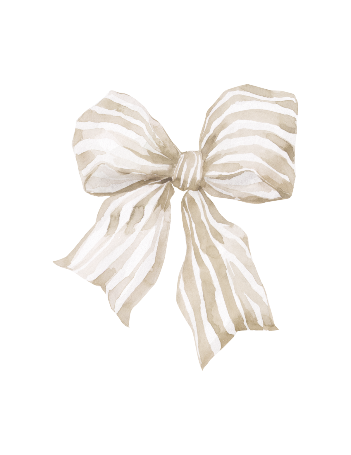 Beige and white striped ribbon tied into a cozy bow for beautiful spring decor.