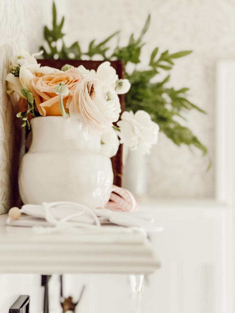 Weekly Wednesday Wish List #243 Eleanor Rose Home flowers on a shelf.