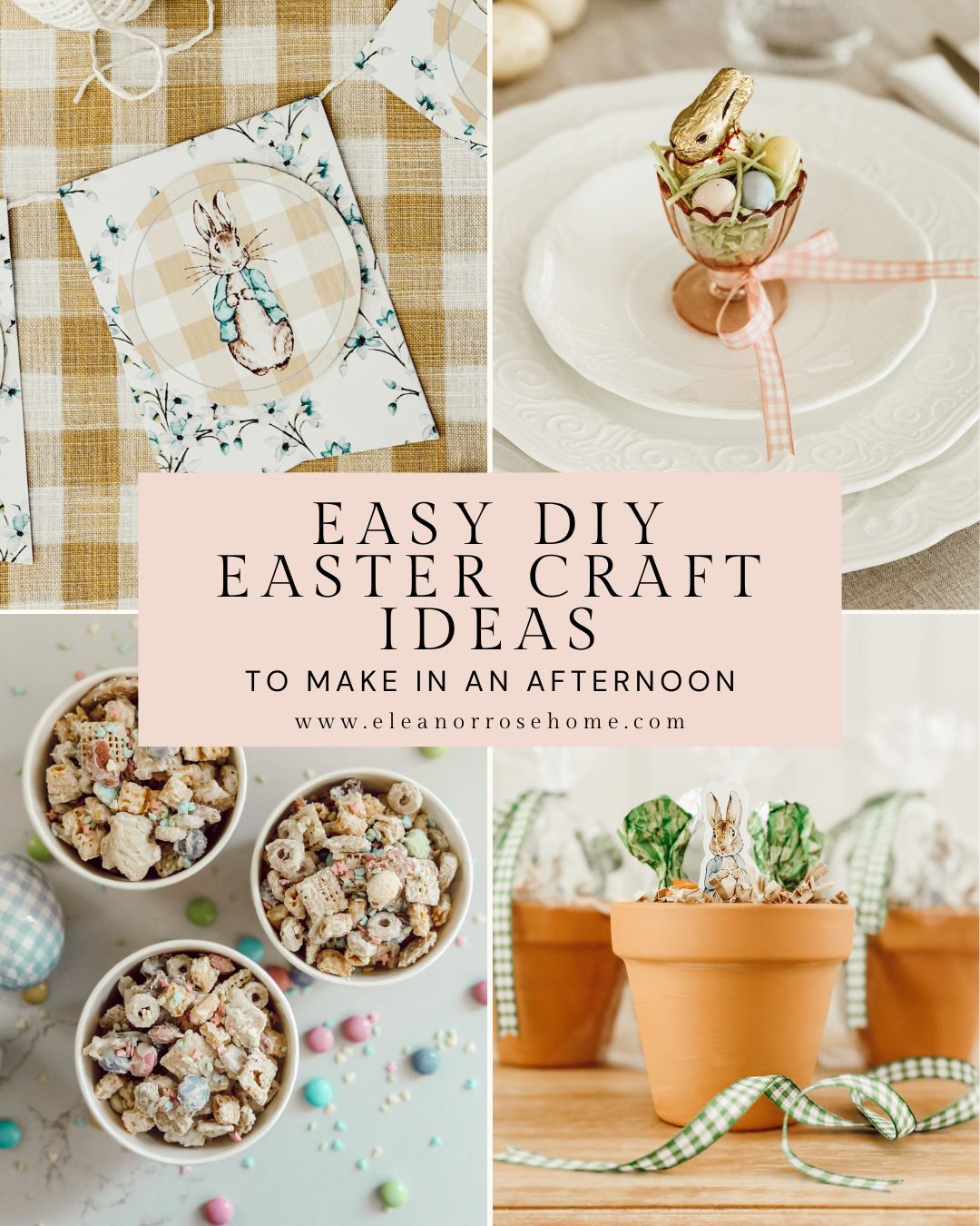Pinterest graphic easy and quick DIY Easter crafts you can make in an afternoon.