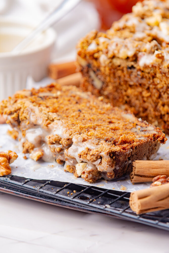 Coffee cake with cinnamon and maple flavors for breakfast or dessert.