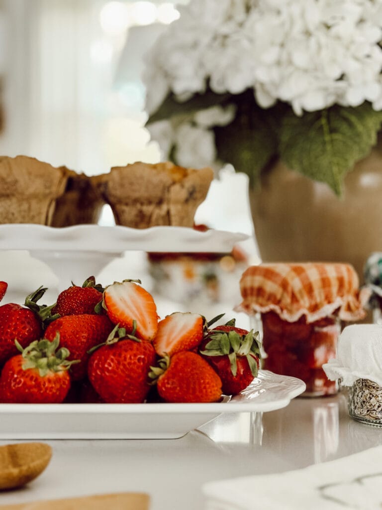 Strawberrycore summer with vintage style home decor.