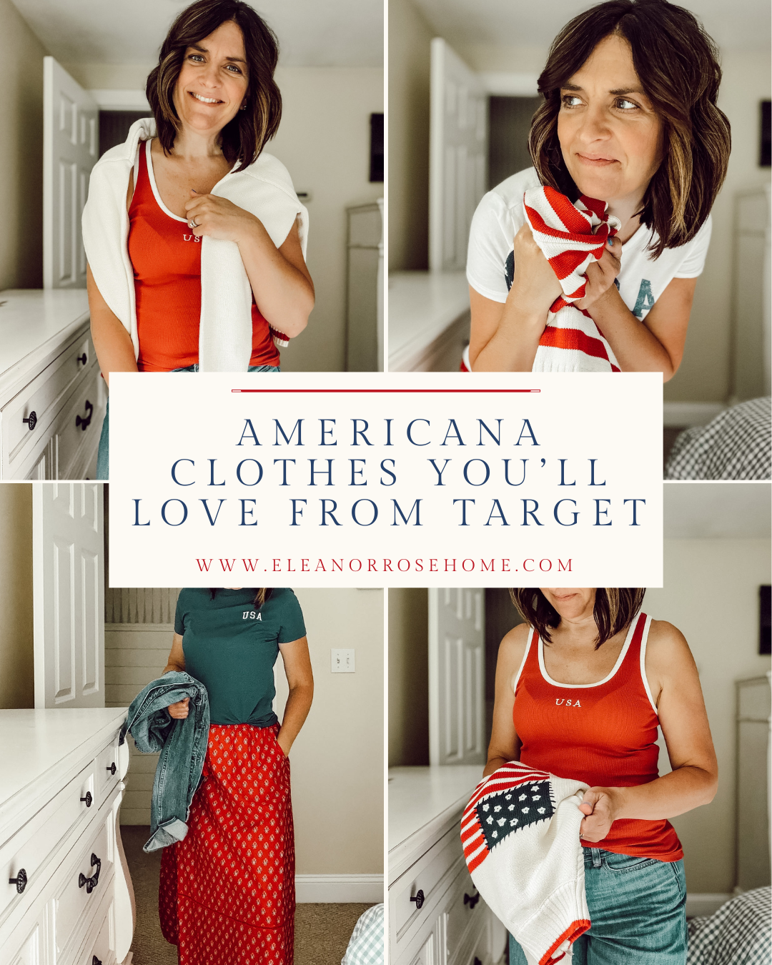 Pinterest graphic Americana clothes you'll love from Target.