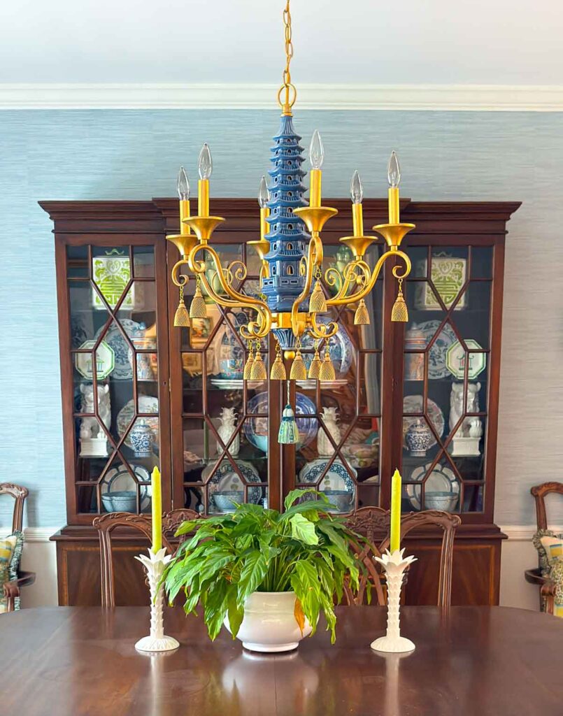 Weekly Wednesday Wish List #260 Worthing Court dining room with chandelier.