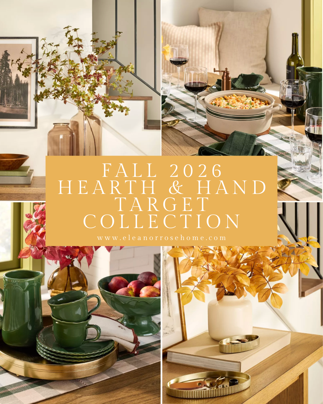 Pinterest graphic fall 2026 Hearth and Hand Target collection.