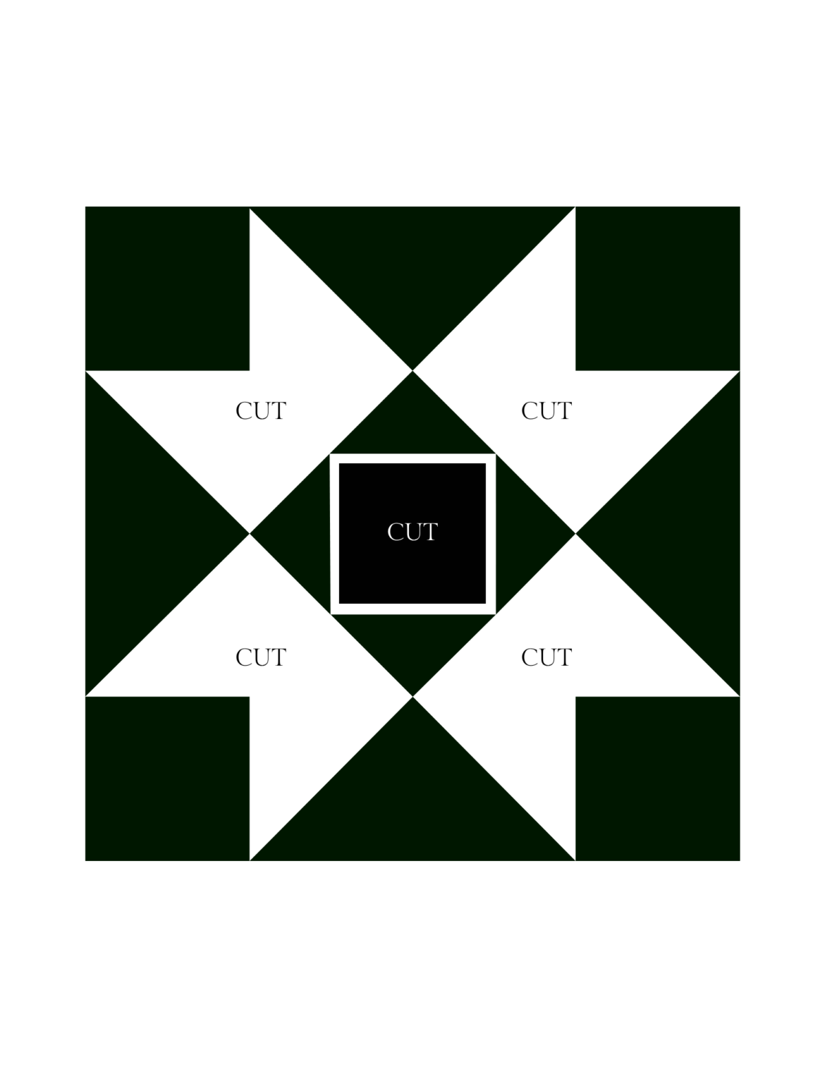 Black and white quilt pattern for seasonal pumpkin carving.