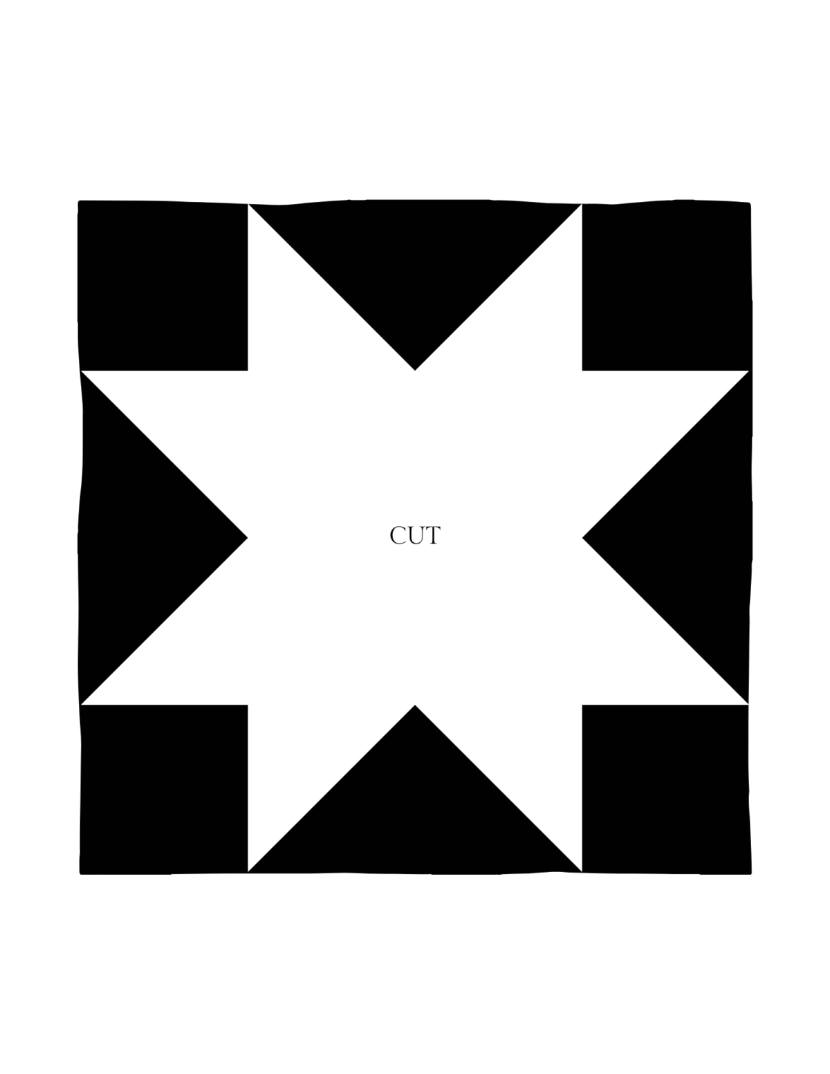 Black and white quilt pattern to use for fall pumpkin carving.