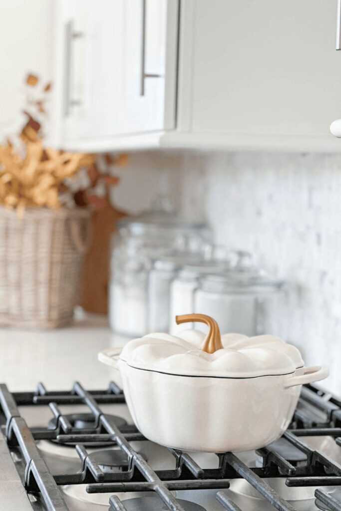 Weekly Wednesday Wish List #270 StoneGable kitchen stove with a pumpkin dutch oven.